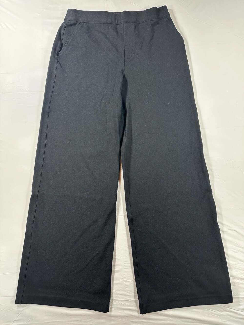 Spanx The Perfect Pant 20385R Wide Leg Pull-On Ponte Black Size M Work Business